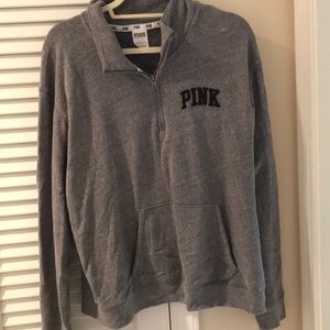 Gray PINK zip up sweatshirt